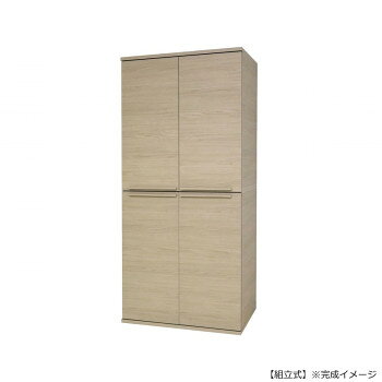 【暮らしラクラク応援セール】日本製組立家具 ワードローブ 可動式棚 ハンガーラック グレージュ×ライトグレー co-nc-1990lbt-gglg【取り寄せ・返品不可商品】