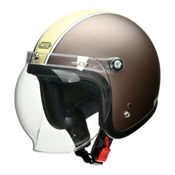 【暮らしラクラク応援セール】リード工業 MOUSSE ジェットヘルメット マットブラウン×アイボリー フリー(57-60cm未満)【取り寄せ・返品不可商品】