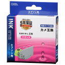 【暮らしラクラク応援セール】OHM 互換インクカートリッジ エプソン用 KAMシリーズ マゼンタ 増量タイプ INK-EKAMXL-M【取り寄せ・返品不可商品】