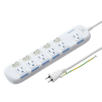 樂天商城 - 【暮らしラクラク応援セール】サンワサプライ 省エネタップ 3P 6個口 3m TAP-S10N2-3【取り寄せ・返品不可商品】