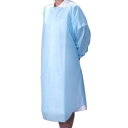 【暮らしラクラク応援セール】竹虎ビニールエプロン 袖つき L ブルー 1枚入×50袋 076394【取り寄せ・返品不可商品】