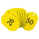 【暮らしラクラク応援セール】オープン工業 スチロール番号札 小 26〜50 黄 BF-71-YE【取り寄せ・返品不可商品】