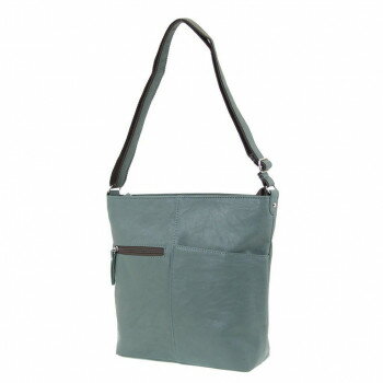【暮らしラクラク応援セール】優美社　4805-00　 （ハーベスト ムーン） フロント2ポケット 合皮ショルダー ブルー【取り寄せ・返品不可商品】