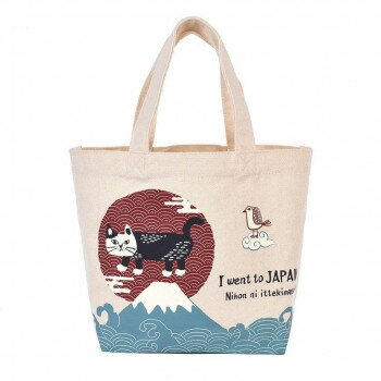 Tote Bag Type - 【暮らしラクラク応援セール】クスグルジャパン 和柄キャンバスバッグ プチトートバッグ マチルダさんと富士山柄 23-6607【取り寄せ・返品不可商品】