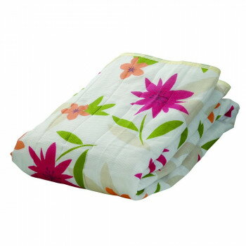 【暮らしラクラク応援セール】越後ふとん プリントエンボス敷きパッド(花柄)（シングル） レッド系 182653【取り寄せ・返品不可商品】