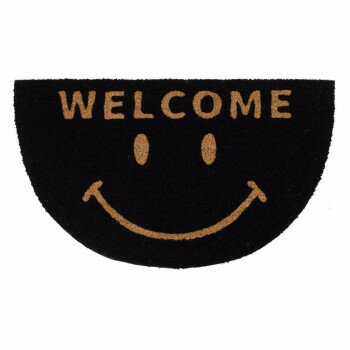 【暮らしラクラク応援セール】コイヤーマット セミサークルスマイル ブラック 12618092009【取り寄せ・返品不可商品】