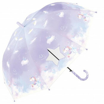 【暮らしラクラク応援セール】中谷 傘 ジュエルユニコーン パープル Kid's 55cm 565-051【取り寄せ・返品不可商品】