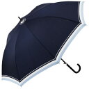 【暮らしラクラク応援セール】Waterfront スライドリブ 長傘 60cm Aボーダー ダークネイビー ダークネイビー U160-0714DN1-B8【取り...