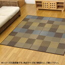 【暮らしラクラク応援セール】純国産 い草花ござカーペット ラグ 『京刺子』 ブラウン 江戸間2畳(約174×174cm) 4110202【取り寄せ・返品不可商品...