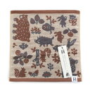 【暮らしラクラク応援セール】ハートウエル katakata森と動物 ハンカチ ブラウン【取り寄せ・返品不可商品】