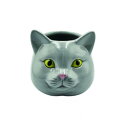 【暮らしラクラク応援セール】キャットセラミック フラワーポット(S) グレー 4009566-04【取り寄せ・返品不可商品】