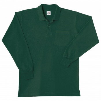 【暮らしラクラク応援セール】桑和 0020 長袖ポロシャツ(胸ポケット付き) 3Lサイズ グリーン(6)【取り寄せ・返品不可商品】