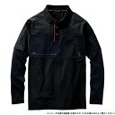 【暮らしラクラク応援セール】桑和 7345-50 長袖ポロシャツ(胸ポケット付き) Lサイズ ブラック(4)【取り寄せ・返品不可商品】