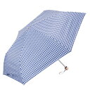 【暮らしラクラク応援セール】Waterfront ぺん細サンシェイド 折りたたみ傘 50cm ギンガムチェック ネイビー S350-1132NV2-BE【取り寄...