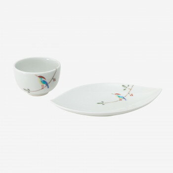 【暮らしラクラク応援セール】西海陶器 波佐見焼 枝小鳥　一服セット　11106【取り寄せ・返品不可商品】