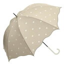 【暮らしラクラク応援セール】Waterfront サンシェイドロング 長傘 55cm ドット ベージュ S155-1133BG1-B0【取り寄せ・返品不可商品】