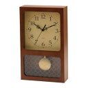 【暮らしラクラク応援セール】イシグロ 木製振り子時計 レクタングル ブラウン 31260【取り寄せ・返品不可商品】