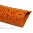 【暮らしラクラク応援セール】切り革 印伝革 羽子(赤×オレンジ) 1枚 Pkawa082-10【取り寄せ・返品不可商品】
