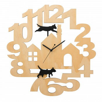 【暮らしラクラク応援セール】イシグロ　木製振り子時計 ねこ 31262【取り寄せ・返品不可商品】