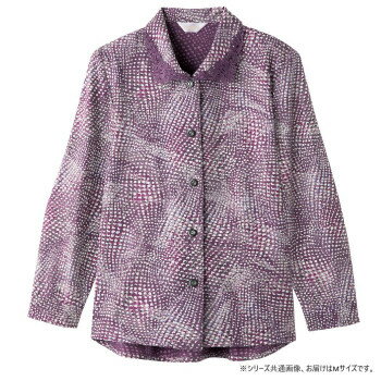 【暮らしラクラク応援セール】ケアファッション ワンタッチテープ後ろ長めブラウス(婦人) 赤パープル M 82058211【取り寄せ・返品不可商品】