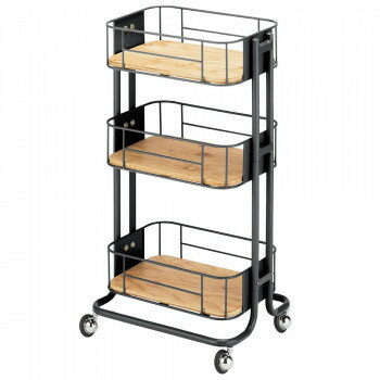 【暮らしラクラク応援セール】サロン向け ストッカーワゴン C-362 ブラック 13620【取り寄せ・返品不可商品】