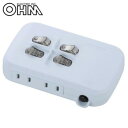 【暮らしラクラク応援セール】OHM LED個別スイッチ付き 節電タップ 4個口 HS-A1759W【取り寄せ・返品不可商品】