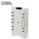 【暮らしラクラク応援セール】OHM 独立回転タップ 雷サージ付き 壁コンセント用 6個口 HS-A1251W【取り寄せ・返品不可商品】