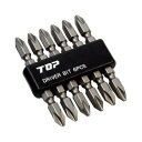 【暮らしラクラク応援セール】トップ工業(TOP) 電動ドリル用 ドライバビット 6本組セット マグネット付 呼び寸法+No.2 DB2-6506【取り寄せ・返品...