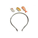 【暮らしラクラク応援セール】日本職人が作る 食品サンプル カチューシャ ミニ寿司3貫セットB(はまち・あなご・えび) IP-387【取り寄せ・返品不可商品】