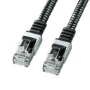 【暮らしラクラク応援セール】サンワサプライ カテゴリ6AメッシュフラットLANケーブル ブラック&グレー 2m KB-FL6AME-02BK【取り寄せ・返品不可...