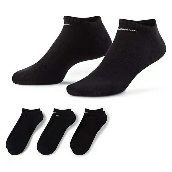 (営業日即日発送)ナイキ NIKE 3Pエブリデイ クッション ノーショウ ソックス (3足組) SX7673-010 ブラック/ホワイト メンズ レディース サイズ4タイプ