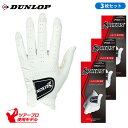 【7/15まで最大10%OFFクーポン】【3枚セット】ダンロップ スリクソン SRIXON グローブ 左手装着用 GGG-S028 ゴルフグローブ 合成皮革 全...
