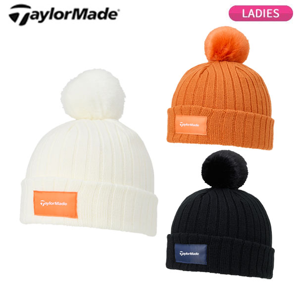 【★予告★11/15限定】当店エントリー&抽選で最大100％ポイントバック ！(営業日即日発送)テーラーメイド W ポンポンニットキャップ UN944 レディース 2025年秋冬