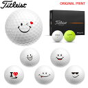 【7/15まで最大10%OFFクーポン】【オリジナルマークプリントボール(納期2-3日)】タイトリスト PROV1 ゴルフボール 1ダース(12球入り) 2025年モデル スマイルプリントB マーク入り