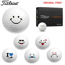 【7/15まで最大10%OFFクーポン】【オリジナルマークプリントボール(納期2-3日)】タイトリスト PROV1 ゴルフボール 1ダース(12球入り) 2025年モデル BADスマイルC マーク入り