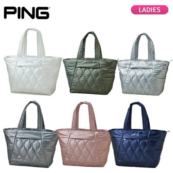 【検索用ワード】 ping golf ピン ゴルフ bag バッグ TOTE トート tote bag トートバッグ 手提げ ゴルフトート ゴルフバッグ 2026 秋冬レディース レディス 手提げ ウィメンズ ladies women 女性用 @ls@商品名 ピンゴルフ PUFFY パフィー トート GB-L2602 レディース カラー ホワイト(39034-01) ネイビー(39034-02) D.グレー(39034-03) ピンクゴールド(39034-04) カーキ(39034-05) シルバー(39034-06) 素材 合成皮革(PU) サイズ W-58、H-34、D-17(cm) 重量 約400g 原産国 China 商品説明 ・キャッチ「”映える”軽量パフィーシリーズ」・デザイン「パフバッグをイメージしたキルティング加工と光沢感のあるPU素材が”映える”トートバッグ。ラインストーンがポイントのワッペンでpingロゴを表現し、スポーティー感を抑えた上品なデザイン。」 ・ディテール「肩掛け可能なトートバッグ。アウターにZIP付きポケット1か所、インナーに差し込みポケット2か所。」 ・素材感「軽量で高級感のあるシャイニーなPU素材を使用。」 【検索用ワード】 ping golf ピン ゴルフ bag バッグ TOTE トート tote bag トートバッグ 手提げ ゴルフトート ゴルフバッグ 2026 SS 春夏 レディース レディス 手提げ ウィメンズ ladies women 女性用 @ls@