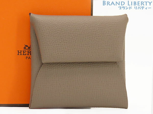 【中古】エルメス　HERMES　バスティア　コインケース　コインパース　小銭入れ　エトゥープ ベージュ　ヴォーエプソン　H041054CK　B刻印　