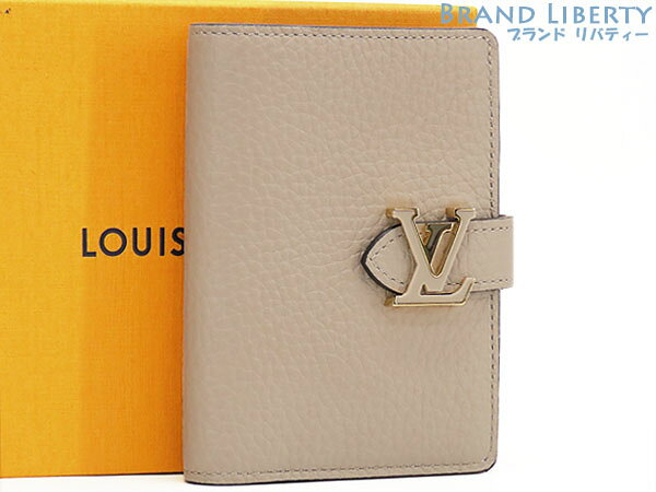 【未使用】ルイヴィトン　LOUIS VUITTON　LV ヴェルティカル ウォレット コンパクト　二つ折り財布 コンパクト財布　ガレ ベージュ　トリヨンレザー　M82198　【中古】