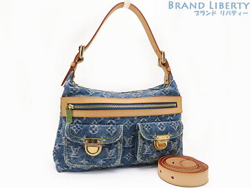 【未使用】ルイヴィトン LOUIS VUITTON モノグラムデニム バギーPM ショルダーバッグ ハンドバッグ ホーボーバッグ ロングショルダーストラップ付 ブルー デニム レザー M95049 【中古】