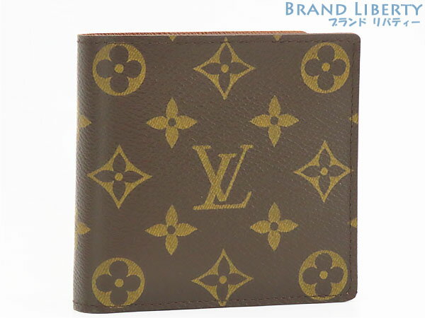【新古品】ルイヴィトン　LOUIS VUITTON　モノグラム　ポルトフォイユ マルコ　二つ折り財布　コンパクト財布　ダークブラウン　M61675　【中古】