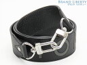 【美品】ルイヴィトン LOUIS VUITTON ロゴ レザー ショルダーストラップ ブラック グレー シルバー金具 トリヨンレザー カーフレザー J02392...