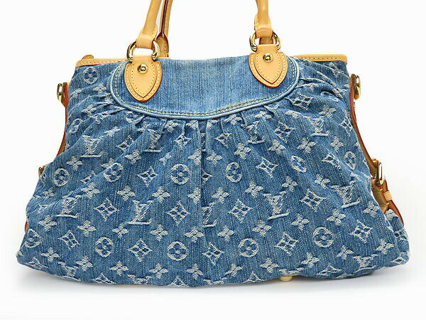 【美品】ルイヴィトン　LOUIS VUITTON　モノグラムデニム　ネオカヴィMM　2WAY　ハンドバッグ　ショルダーバッグ　トートバッグ　ブルー　デニム　レザー　M95349　【中古】