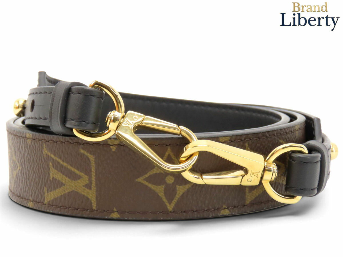 Rakuten - 【新品同様】ルイヴィトン LOUIS VUITTON モノグラム ショルダーストラップXL 調整可能 ダークブラウン ブラック PVC レザー J02331　【中古】