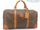 【美品】セリーヌ CELINE ヴィンテージ マカダム ボストンバッグ ハンドバッグ トラベルバッグ 旅行バッグ ブラウン ダークブラウン PVC レザー 【中...