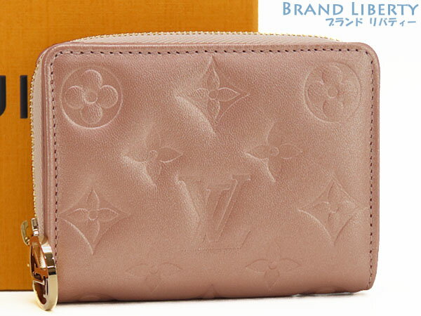 【未使用】ルイヴィトン LOUIS VUITTON モノグラム エンボス ポルトフォイユ ルー 二つ折り財布 コンパクト財布 ローズゴールド ラムレザー M81996 【中古】