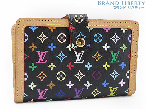 【未使用】ルイヴィトン　LOUIS VUITTON　モノグラムマルチカラー　ポルトフォイユ ヴィエノワ　がま口　二つ折り財布　コンパクト財布　ノワール ブラック　M92988　【中古】