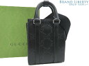 【新品同様】グッチ GUCCI GGエンボス ミニ トートバッグ 2WAY 斜め掛け ショルダーバッグ メッセンジャーバッグ ハンドバッグ ポシェット ブラック...