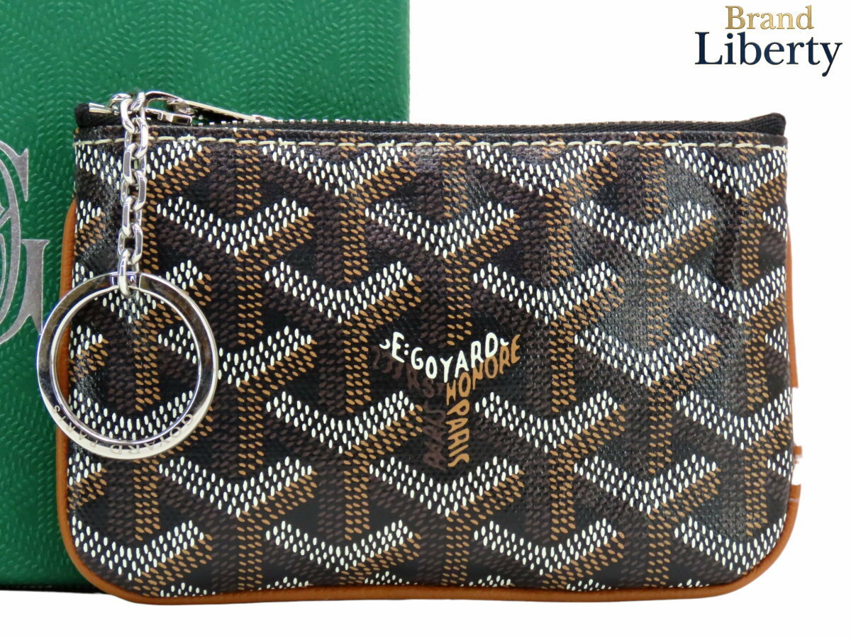 【新品同様】ゴヤール GOYARD セナナノ キーポーチ キーケース コインケース 小銭入れ コンパクト財布 小物入れ キーリング付き ブラック ブラウン PVC レザー SENAPCNANTY01CL03P　【中古】の商品画像