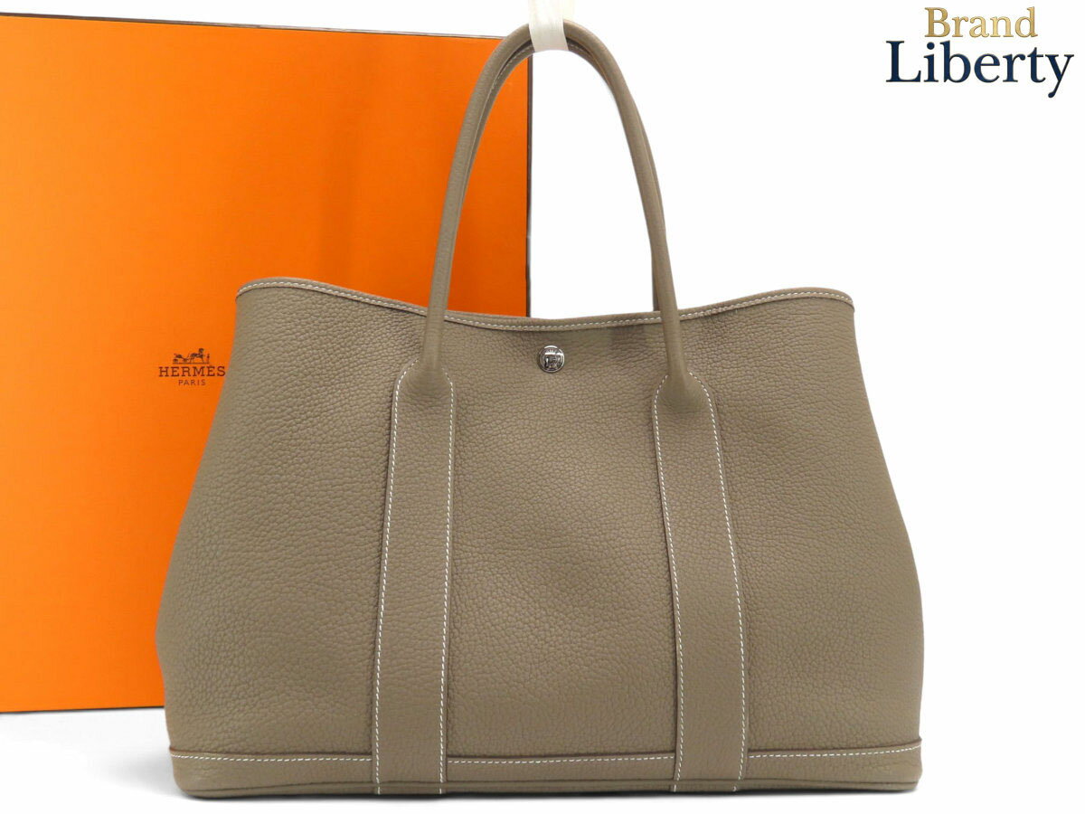 Rakuten - 【美品】エルメス HERMES ガーデンパーティPM トートバック ハンドバッグ エトゥープ ベージュ ネゴンダ □R刻　【中古】