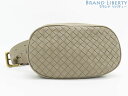 【新品同様】ボッテガ ヴェネタ BOTTEGA VENETA イントレチャート ベルトバッグ ボディバッグ バムバッグ ウエストバッグ ウエストポーチ グレーベ...